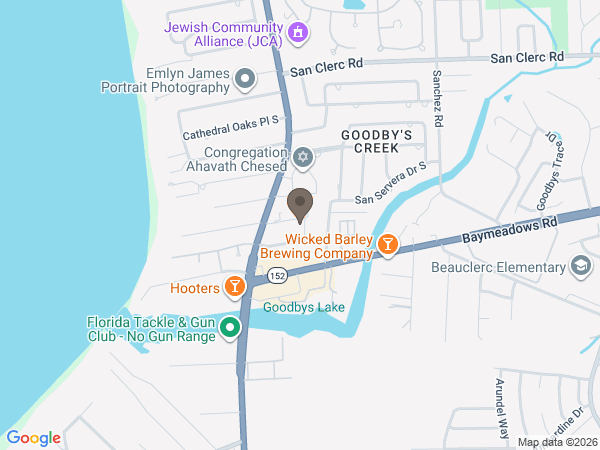 Map showing location of Crevasse's Simple Cremation: Jacksonville