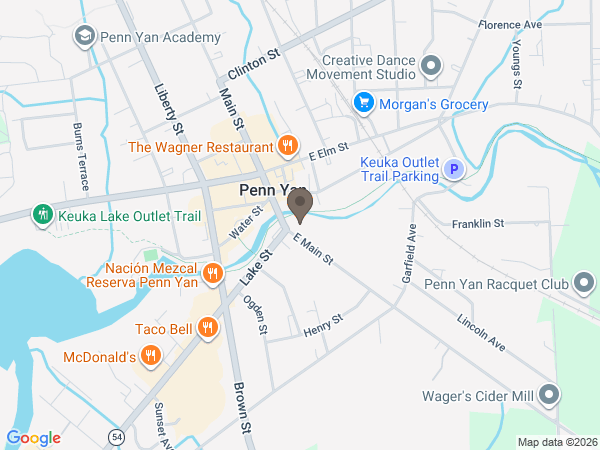 Map showing location of Weldon Funeral Home