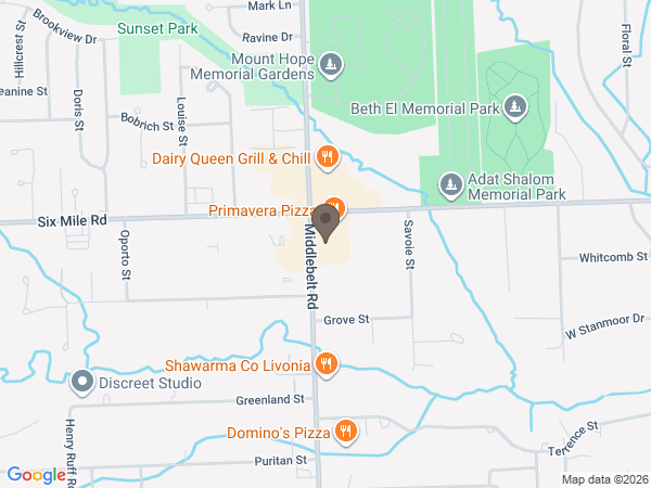 Map showing location of Manns Family Funeral Home