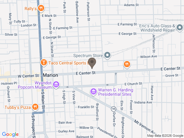 Map showing location of Snyder Funeral Homes: Denzer Chapel