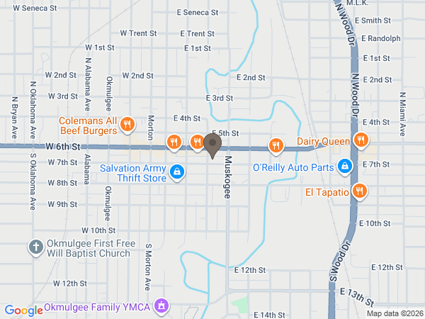 Map showing location of McClendon-Winters Funeral Home