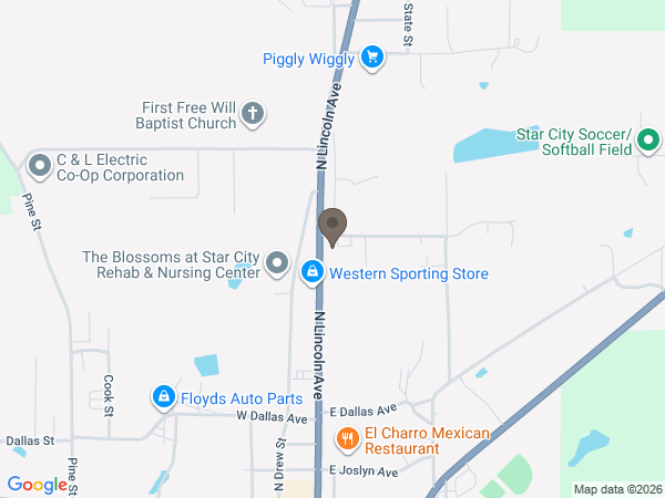 Map showing location of Griffin Funeral Service