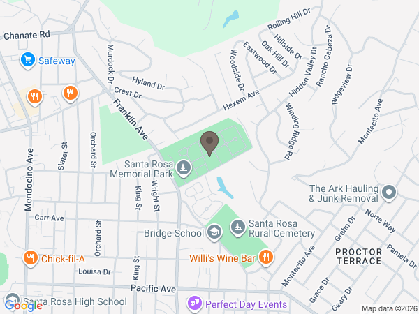 Map showing location of Santa Rosa Mortuary