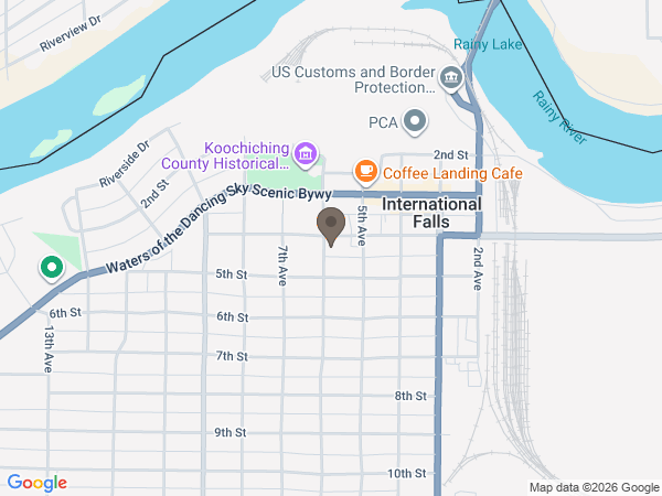 Map showing location of Green-Larsen Mortuary