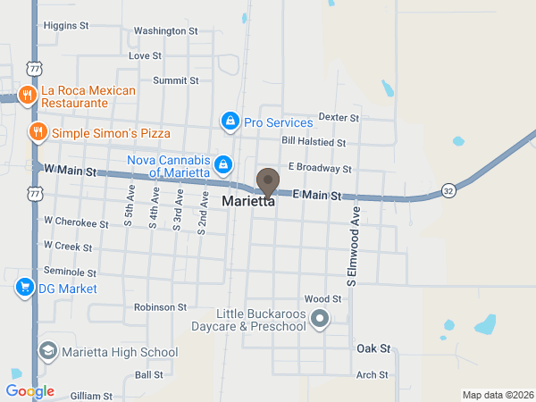 Map showing location of Flanagan Watts Funeral Home