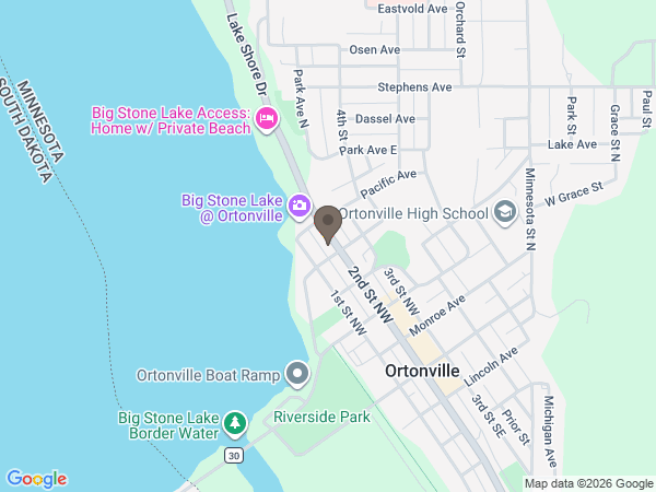 Map showing location of Mundwiler & Larson Funeral Homes