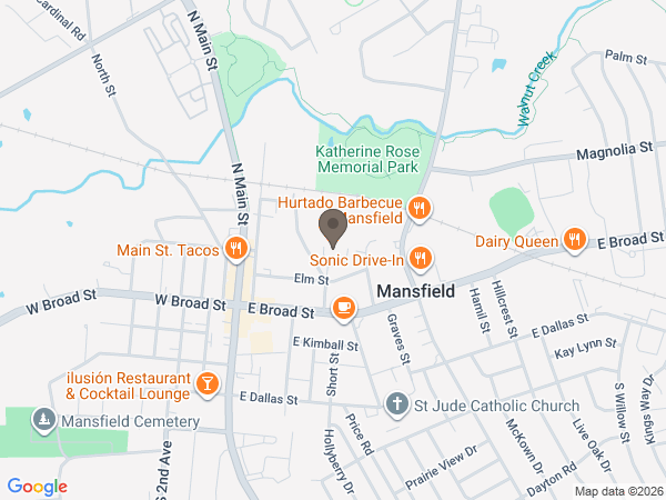 Map showing location of Blessing Funeral Home