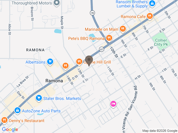 Map showing location of Bonham Bros & Stewart Mortuary