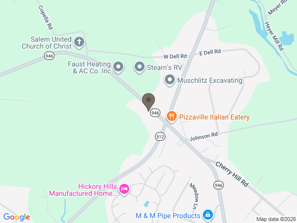 Map showing location of George G. Bensing Funeral Home