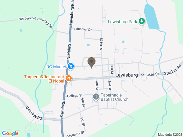 Map showing location of Price Funeral Home