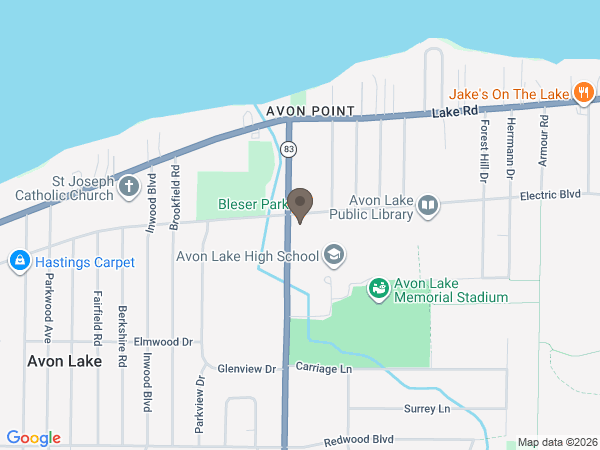 Map showing location of Busch Funeral and Crematory Services: Avon Lake
