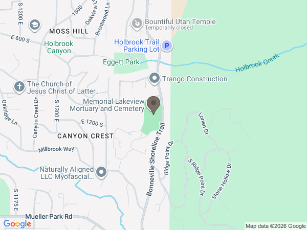 Map showing location of Memorial Utah: Lake View Mortuary And Cemetery