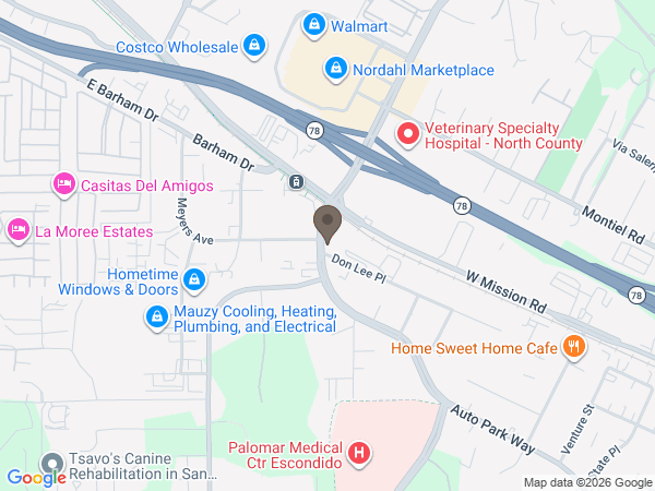 Map showing location of Paws into Grace