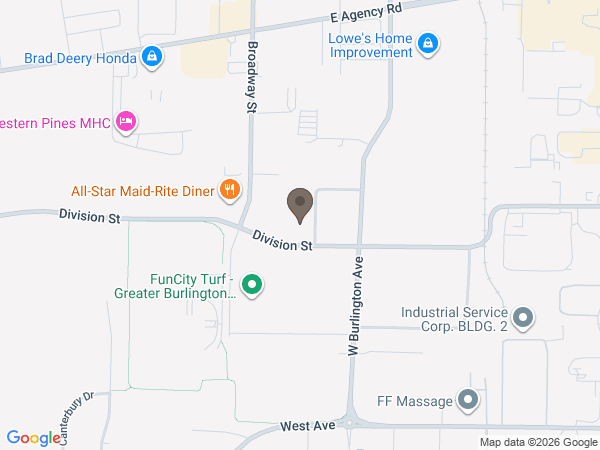 Map showing location of Prugh Funeral Service