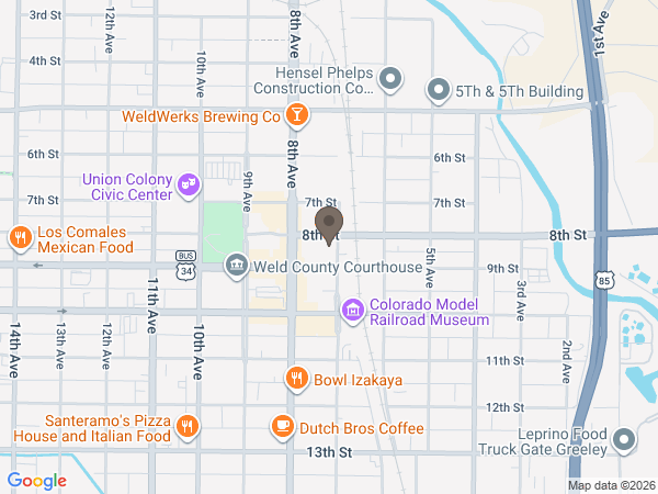 Map showing location of Northern Colorado Crematory
