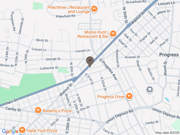 Map showing location of Hetrick-Bitner Funeral Home