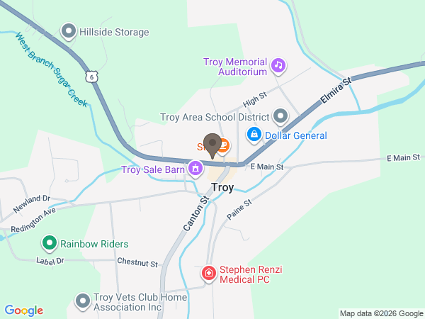 Map showing location of Vickery Funeral Home