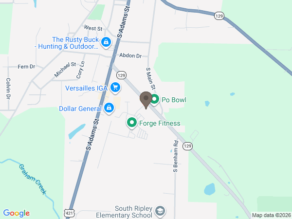 Map showing location of Stratton - Karsteter Funeral Home
