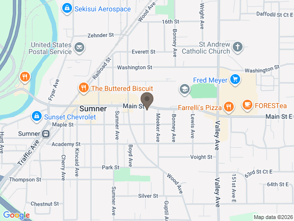 Map showing location of Curnow Funeral Home