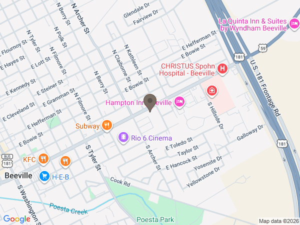 Map showing location of Angelus Funeral Home
