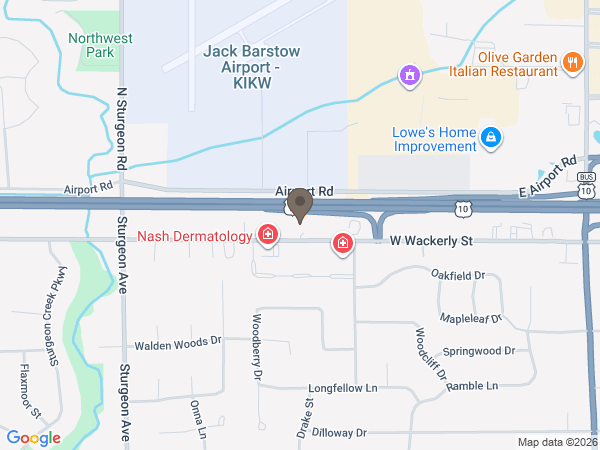 Map showing location of Smith-Miner Funeral Home