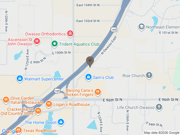 Map showing location of Green Hill Funeral Home/Owasso