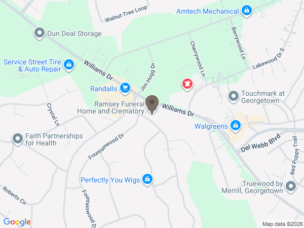 Map showing location of Ramsey Funeral Home
