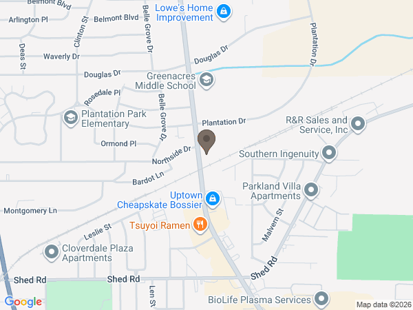 Map showing location of Boone FH