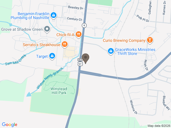 Map showing location of Williamson Memorial Funeral Home