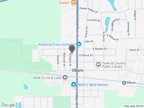 Map showing location of Conley Funeral Home