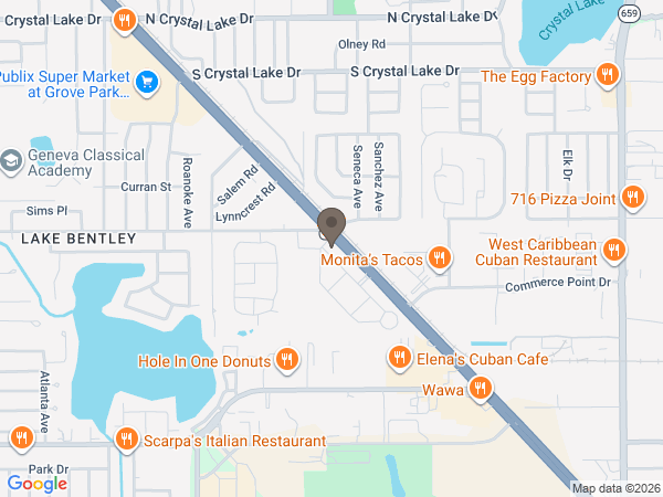 Map showing location of Lakeland Funeral Home