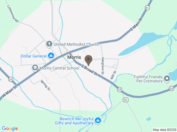 Map showing location of Johnston & Stanimer Funeral Home