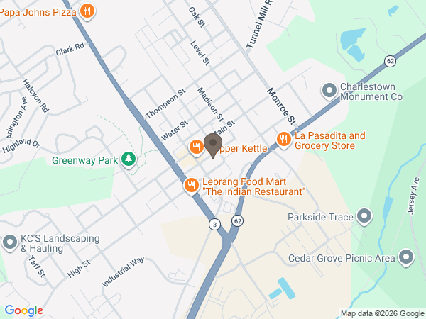 Map showing location of B & G Mortuary