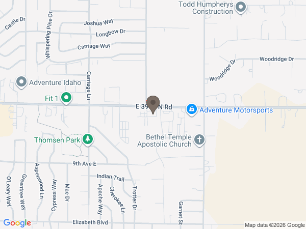 Map showing location of Rosenau Funeral Home
