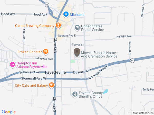 Map showing location of Mowell Funeral Home & Cremation Service