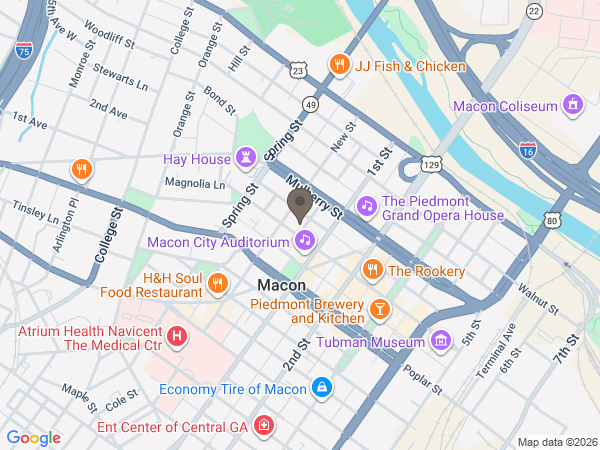 Map showing location of Hart's Mortuary