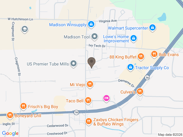 Map showing location of Lytle Welty Funeral Home