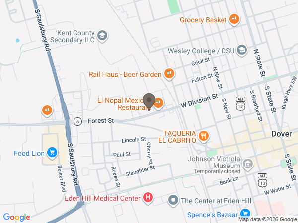 Map showing location of Bennie Smith Funeral Home