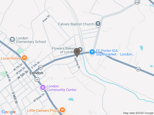 Map showing location of House-Rawlings Funeral Home