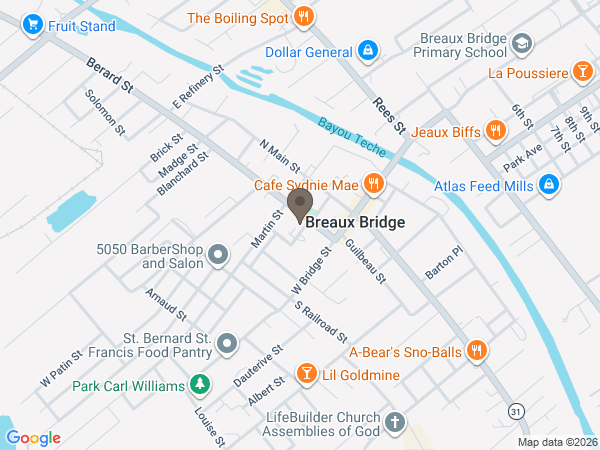 Map showing location of Pellerin Funeral Home
