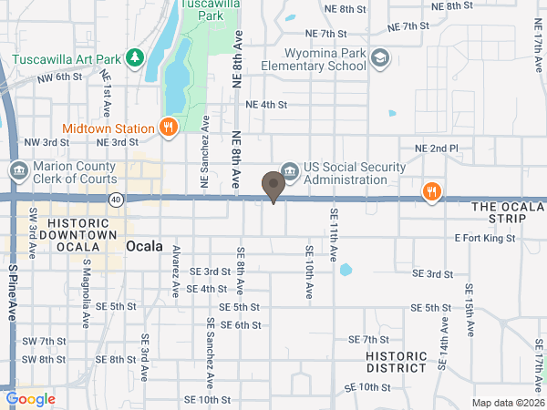 Map showing location of Hiers-Baxley: Ocala