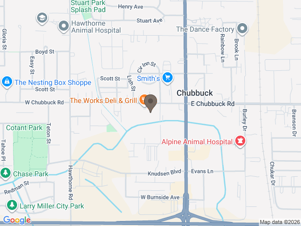 Map showing location of Wilks Funeral Home