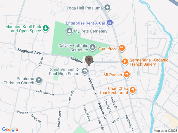Map showing location of Parent-Sorensen Mortuary and Crematory