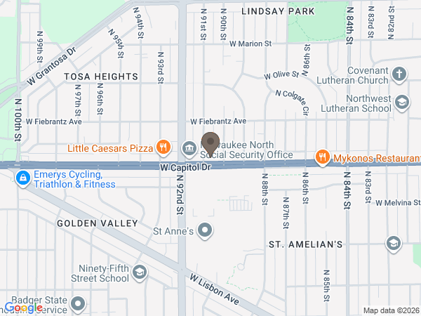 Map showing location of Krause Funeral Home