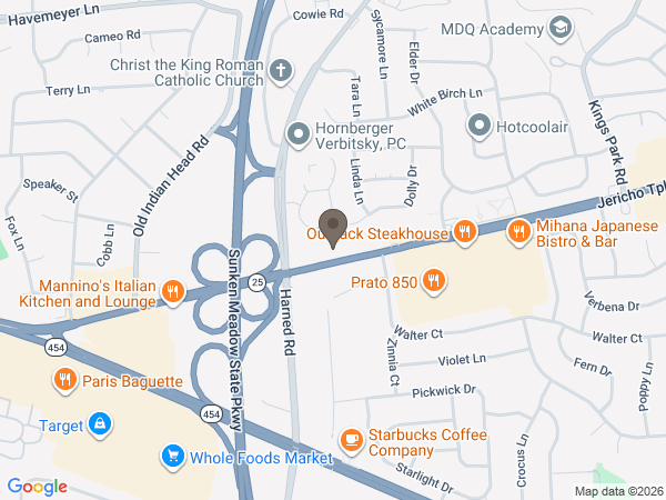 Map showing location of Branch Funeral Home: Commack