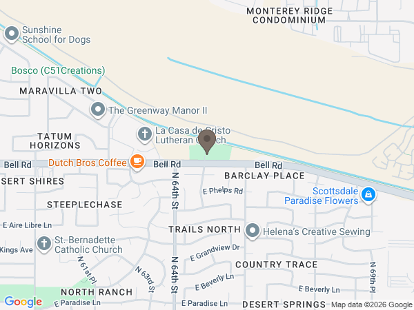 Map showing location of Hansen Desert Hills Mortuary