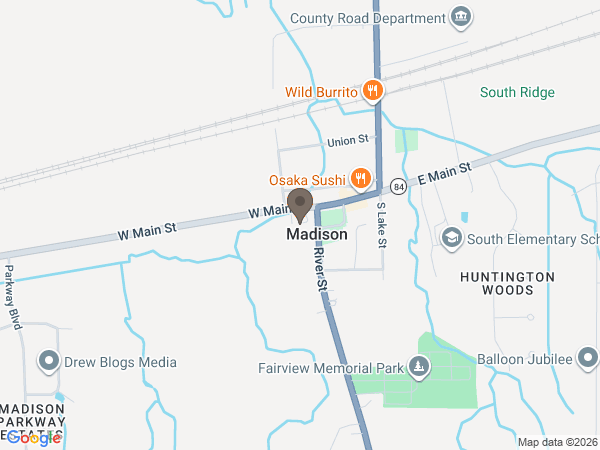 Map showing location of Behm Family Funeral Homes