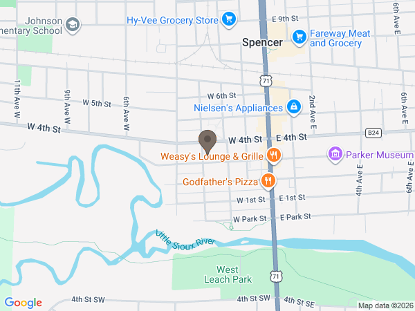 Map showing location of Warner Funeral Homes & Crematory