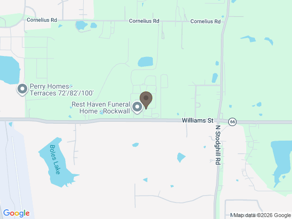 Map showing location of Rest Haven Funeral Homes: Rockwall