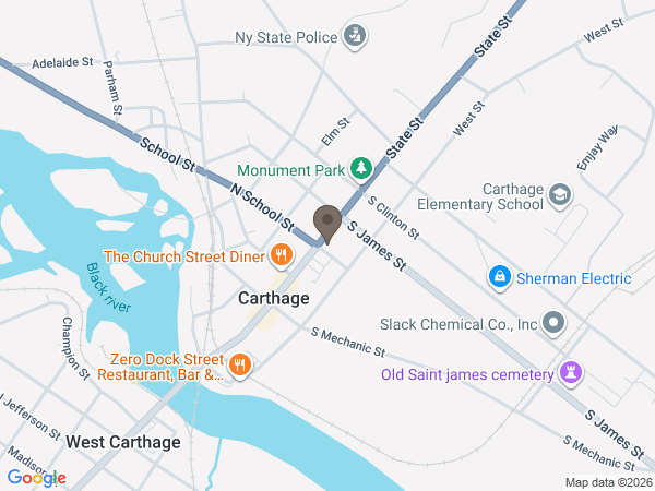 Map showing location of Bossuot-Lundy Funeral Home